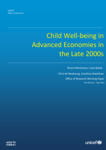 Child Well-being in Advanced Economies in the Late 2000s Bruno Martorano, Luisa Natali,