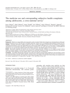 The medicine use and corresponding subjective health complaints