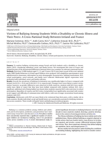 Victims of Bullying Among Students With a Disability or Chronic... Their Peers: A Cross-National Study Between Ireland and France