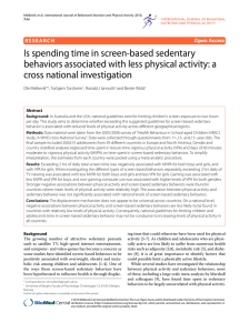 Is spending time in screen-based sedentary cross national investigation