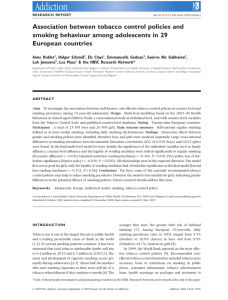 Association between tobacco control policies and European countries