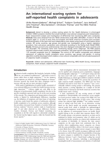 An international scoring system for self-reported health complaints in adolescents ................................................................................................