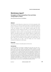 Worldviews Apart? Perceptions of Place among Rural, Farm and Urban