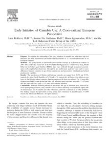 Early Initiation of Cannabis Use: A Cross-national European Perspective