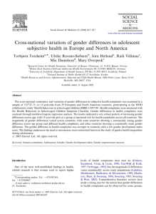 Cross-national variation of gender differences in adolescent