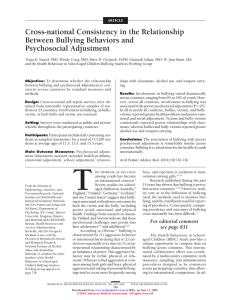 Cross-national Consistency in the Relationship Between Bullying Behaviors and Psychosocial Adjustment