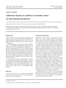 Adolescent injuries in relation to economic status: An international perspective SHORT REPORT