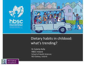 Dietary habits in childood: what’s trending? Dr Colette Kelly HBSC Ireland