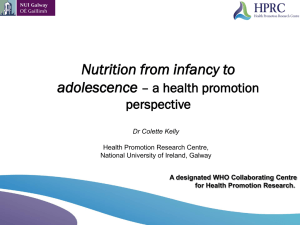 Nutrition from infancy to adolescence – a health promotion perspective