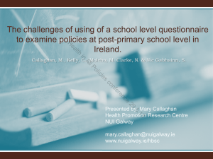 The challenges of using of a school level questionnaire