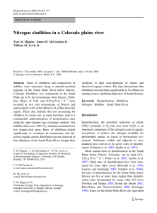 Nitrogen ebullition in a Colorado plains river Tara M. Higgins