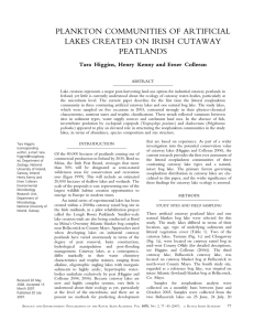 PLANKTON COMMUNITIES OF ARTIFICIAL LAKES CREATED ON IRISH CUTAWAY PEATLANDS