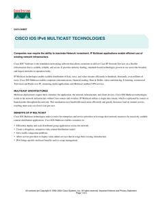 CISCO IOS IPv6 MULTICAST TECHNOLOGIES