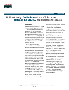 Multicast Design —Cisco IOS Software and Subsequent Releases
