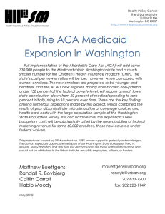 SM The ACA Medicaid Expansion in Washington