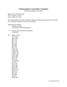 Undergraduate Curriculum Committee Western Kentucky University