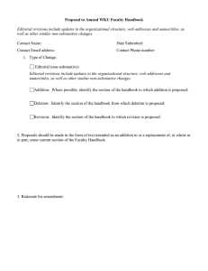 Proposal to Amend WKU Faculty Handbook
