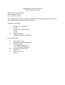 Undergraduate Curriculum Committee Western Kentucky University  Report to the University Senate