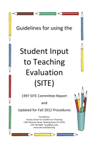 Student Input to Teaching Evaluation (SITE)