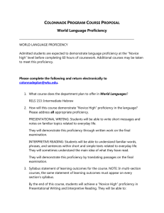 C P  World Language Proficiency