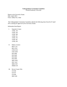 Undergraduate Curriculum Committee Western Kentucky University  Report to the University Senate