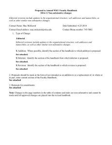 Proposal to Amend WKU Faculty Handbook 2014-11 Non-substantive changes