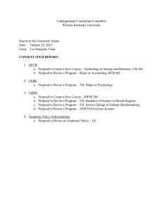 Undergraduate Curriculum Committee Western Kentucky University  Report to the University Senate
