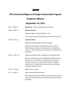 Agenda  FBI Counterintelligence Strategic Partnership Program Academic Alliance