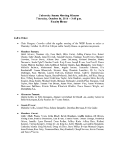 University Senate Meeting Minutes Thursday, October 16, 2014 -- 3:45 p.m.