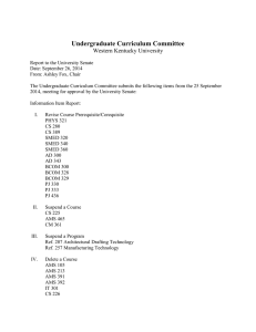 Undergraduate Curriculum Committee Western Kentucky University