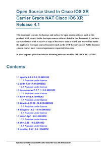 Open Source Used In Cisco IOS XR Release 4.1