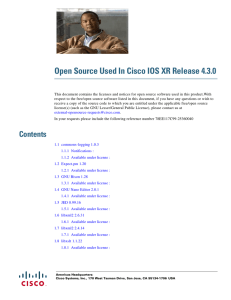 Open Source Used In Cisco IOS XR Release 4.3.0