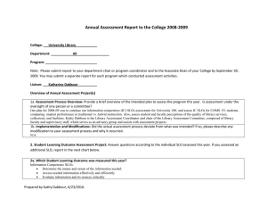 Annual Assessment Report to the College 2008-2009