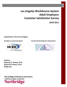 Los Angeles WorkSource System Adult Employers Customer Satisfaction Survey 2010-2011