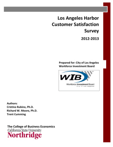 Los Angeles Harbor Customer Satisfaction Survey 2012‐2013