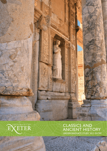 CLASSICS AND ANCIENT HISTORY UNDERGRADUATE STUDY 2015 ENTRY