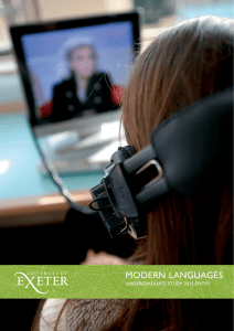 MODERN LANGUAGES UNDERGRADUATE STUDY 2015 ENTRY