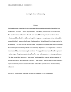 LEARNING TO MODEL IN ENGINEERING  Learning to Model in Engineering Abstract