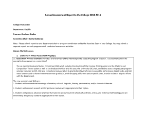 Annual Assessment Report to the College 2010-2011