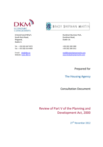 Review of Part V of the Planning and Development Act, 2000