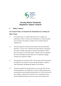 Nursing Homes Standards Regulatory Impact Analysis 1. Policy