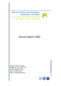 Annual Report 2002 National Traveller Accommodation Consultative Committee An Coiste Comhairleach Náisiúnta