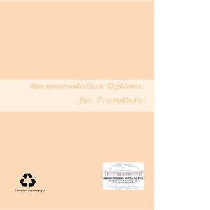 Accommodation Options for Travellers Printed on recycled paper