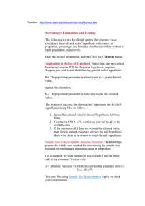 Percentage: Estimation and Testing