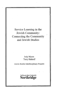 Northridge Service Learning in the Jewish Community: Connecting the Community