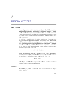 6 RANDOM VECTORS Basic Concepts