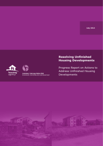Resolving Unfinished Housing Developments Progress Report on Actions to Address Unfinished Housing