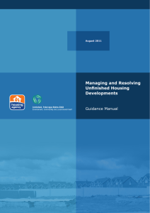 Managing and Resolving Unfinished Housing Developments Guidance Manual