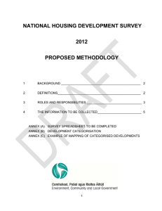 NATIONAL HOUSING DEVELOPMENT SURVEY  2012 PROPOSED METHODOLOGY