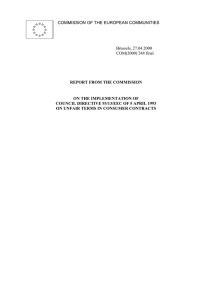 COMMISSION OF THE EUROPEAN COMMUNITIES Brussels, 27.04.2000 COM(2000) 248 final